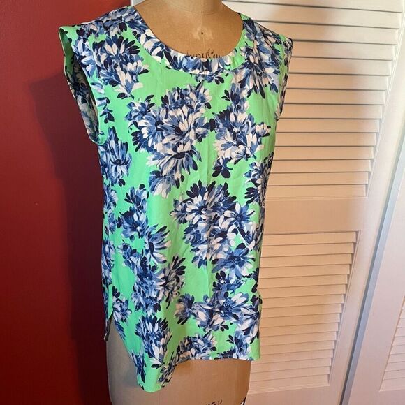 J CREW | green multi color floral blouse XSP - Picture 2 of 6